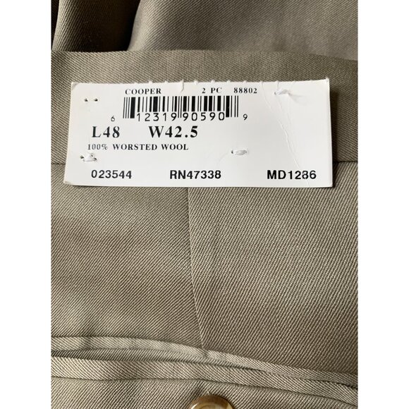 NWT Mens Jones NY Cooper Beige 2-Piece Suit 48L 48 Long Wool REE10686 - Picture 5 of 10
